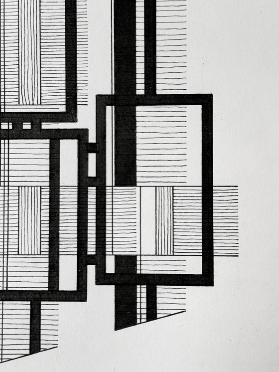 Image 1 of 2 Artworks, Geometric Ink Composition - Eugene Eechaut (1928-2019)