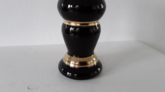 Image 1 of Art Deco Booms vase black gold