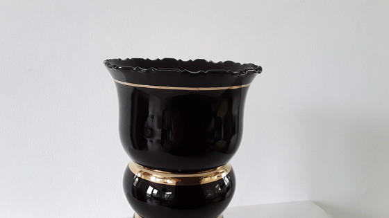 Image 1 of Art Deco Booms vase black gold