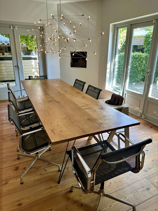 Custom Made Dining Table With Oak Leaf