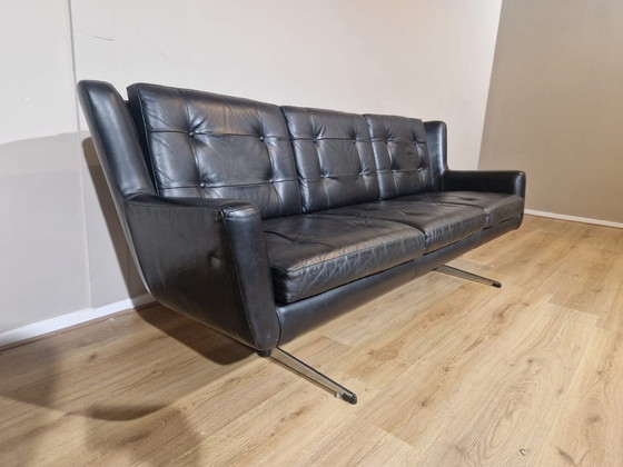 Image 1 of Skjold Sorensen - 3 Seater Sofa - 1960s - Vintage - Black