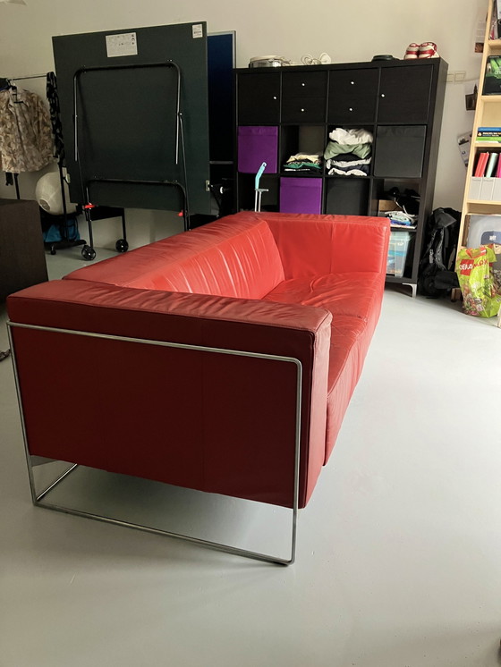 Image 1 of Harvink Red Leather Sofa