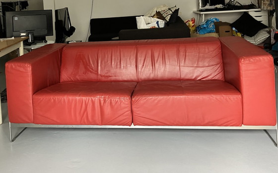 Image 1 of Harvink Red Leather Sofa