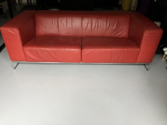 Image 1 of Harvink Red Leather Sofa