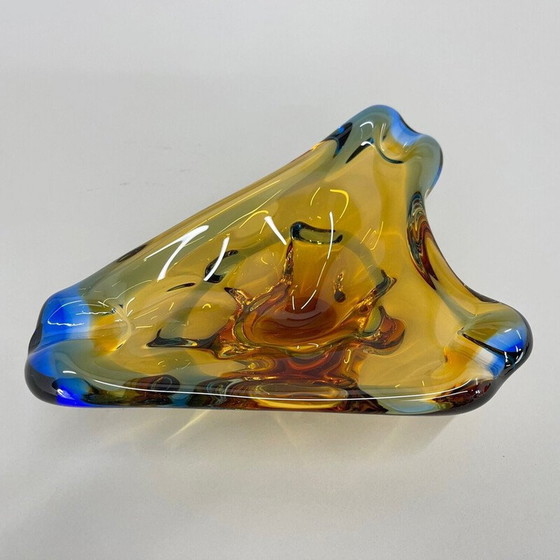 Image 1 of Vintage Bohemian Art Glass ashtray by Josef Hospodka, 1960s
