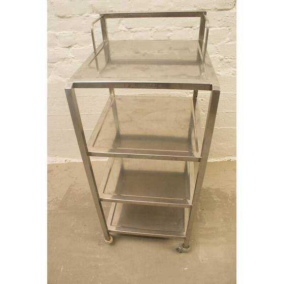 Image 1 of Vintage stainless steel trolley, Belgium 1980