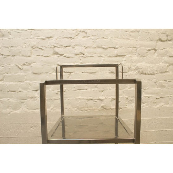 Image 1 of Vintage stainless steel trolley, Belgium 1980
