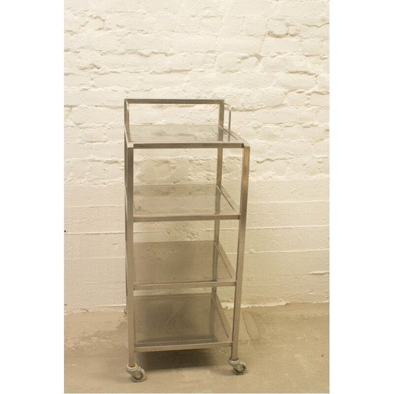 Image 1 of Vintage stainless steel trolley, Belgium 1980