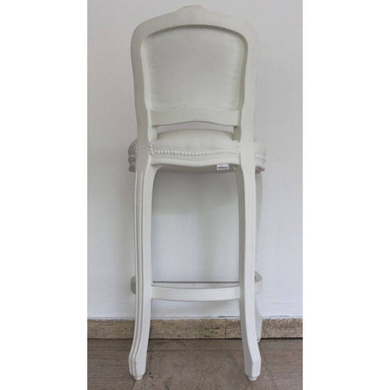 Image 1 of Sgabello da bar vintage Louis per Sixinch in poliuretano bianco e acciaio
