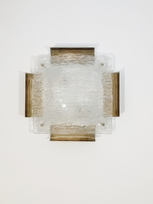 Murano Glass Wall Sconce By Mazzega 1970's