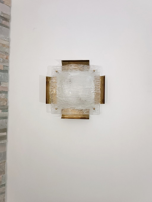 Murano Glass Wall Sconce By Mazzega 1970's