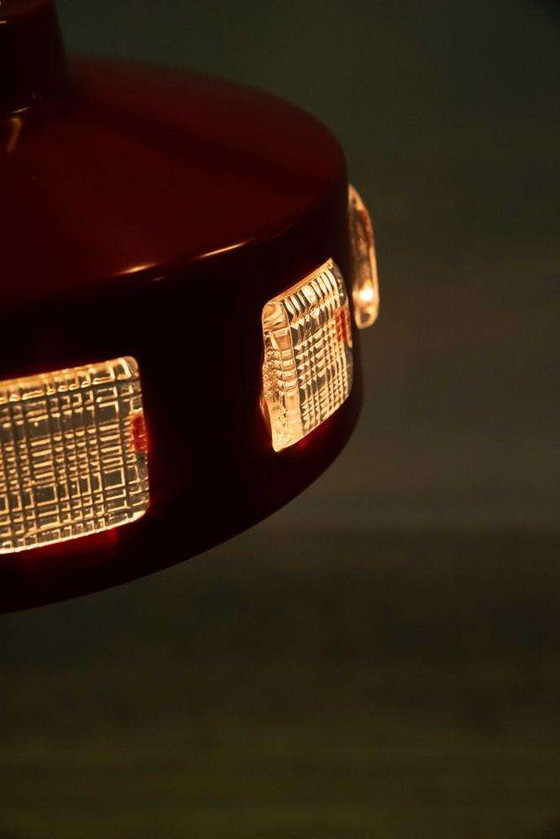 Image 1 of Lampada a sospensione spaziale anni Settanta Svezia, lampada a sospensione in vetro vintage