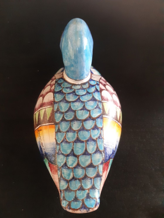 Image 1 of Romano Innocenti Hand Painted Italian Pottery Duck Figurine