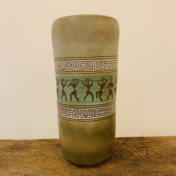 Image 1 of Vintage vase with Aztec motifs by René Morel