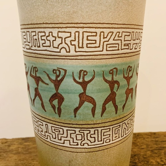 Image 1 of Vintage vase with Aztec motifs by René Morel