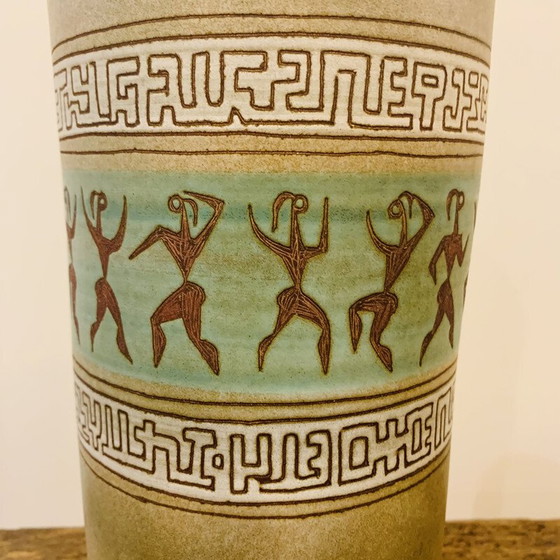 Image 1 of Vintage vase with Aztec motifs by René Morel