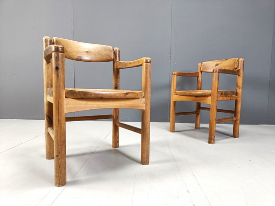 Image 1 of Rainer Daumiller Pine Wood Dining Chairs For Hirtshals Savvaerk - Set Of 6 - 1970S