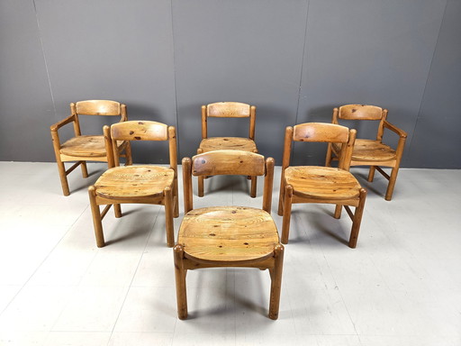 Rainer Daumiller Pine Wood Dining Chairs For Hirtshals Savvaerk - Set Of 6 - 1970S