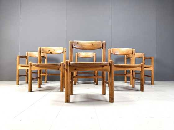 Image 1 of Rainer Daumiller Pine Wood Dining Chairs For Hirtshals Savvaerk - Set Of 6 - 1970S