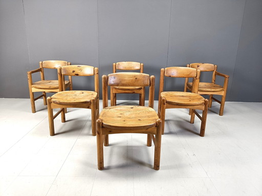 Rainer Daumiller Pine Wood Dining Chairs For Hirtshals Savvaerk - Set Of 6 - 1970S