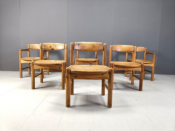 Image 1 of Rainer Daumiller Pine Wood Dining Chairs For Hirtshals Savvaerk - Set Of 6 - 1970S