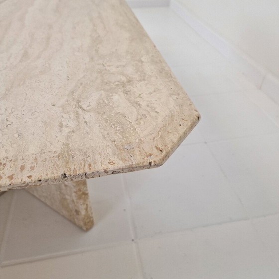Image 1 of Vintage rectangle travertine coffee table, Italy 1980s