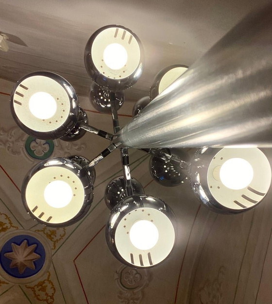 Image 1 of Lampada da terra vintage in stile spaziale a 12 luci, 1970