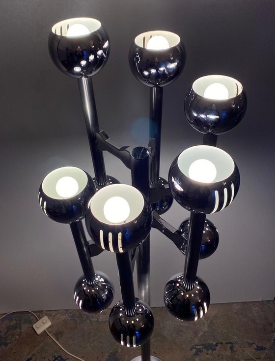 Image 1 of Lampada da terra vintage in stile spaziale a 12 luci, 1970