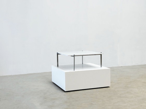 Image 1 of Pk61 Coffee Table By Poul Kjaerholm Ekc Denmark 1956 With Carrara Marble Top