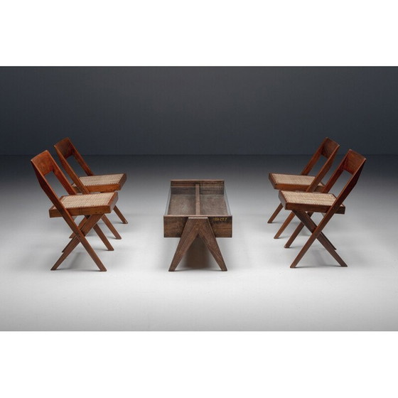 Image 1 of Tavolino da caffè rettangolare vintage "Pj-Tb-05-A" di Pierre Jeanneret per Chandigarh, 1960