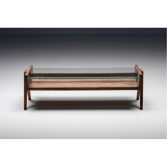 Image 1 of Tavolino da caffè rettangolare vintage "Pj-Tb-05-A" di Pierre Jeanneret per Chandigarh, 1960