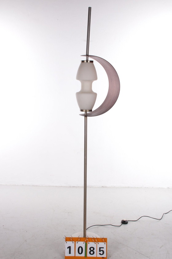 Image 1 of Floor Lamp In Teak And Marble In The Style Of Goffredo Reggiani, Italy 1970S