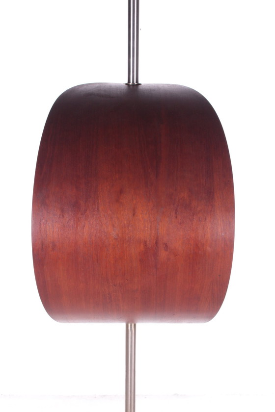 Image 1 of Floor Lamp In Teak And Marble In The Style Of Goffredo Reggiani, Italy 1970S