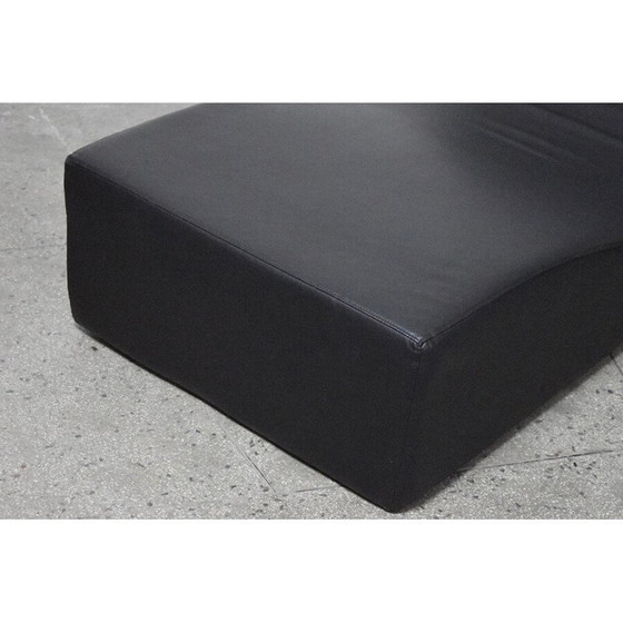 Image 1 of Vintage black leather chaise longue by Viccarbe, Spain