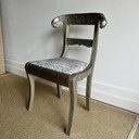 Sedia Rams Head in lamina d'argento anglo-indiana, vintage