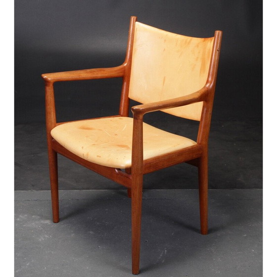 Image 1 of Poltrona vintage Wegner in rovere di Johannes Hansen Inc. Reupholstery, 1960