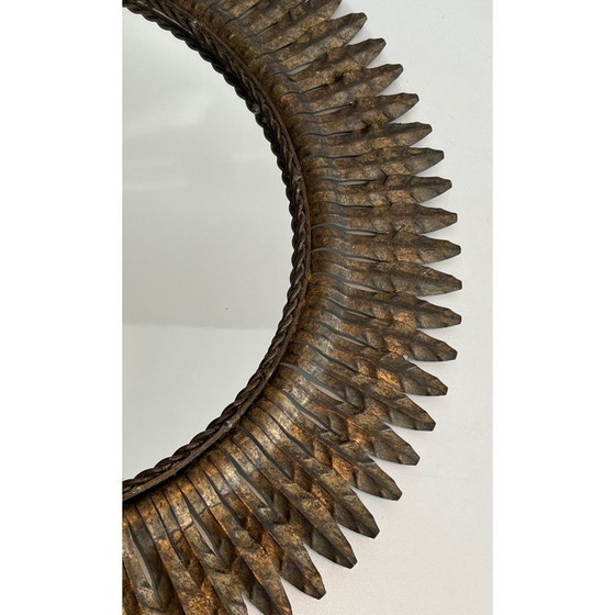 Image 1 of Vintage round mirror in gilded metal, 1940