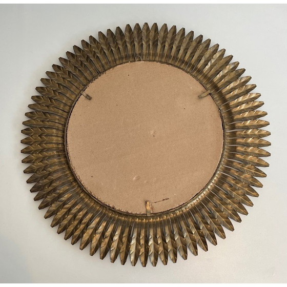 Image 1 of Vintage round mirror in gilded metal, 1940