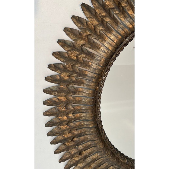 Image 1 of Vintage round mirror in gilded metal, 1940