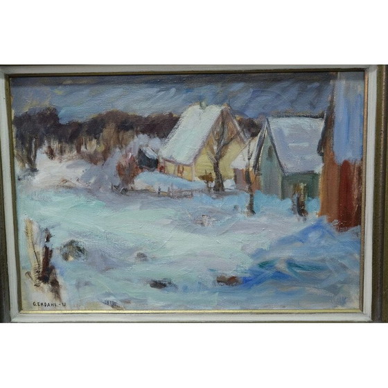 Image 1 of Vintage scandinavian painting by Gunnar Ekdahl, 1943