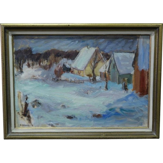 Image 1 of Vintage scandinavian painting by Gunnar Ekdahl, 1943