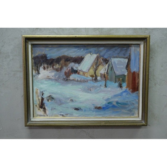 Image 1 of Vintage scandinavian painting by Gunnar Ekdahl, 1943