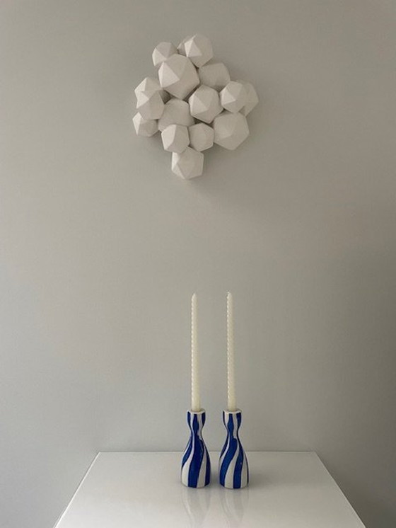 Image 1 of 2 X Que Rico Candlesticks Niño Bold & Blue - Handmade