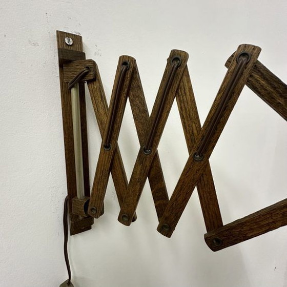 Image 1 of Lampada da parete vintage in teak a forma di forbici, anni '60