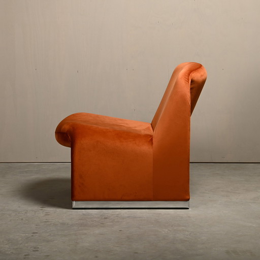 Giancarlo Piretti Alky Velvet Lounge Chair