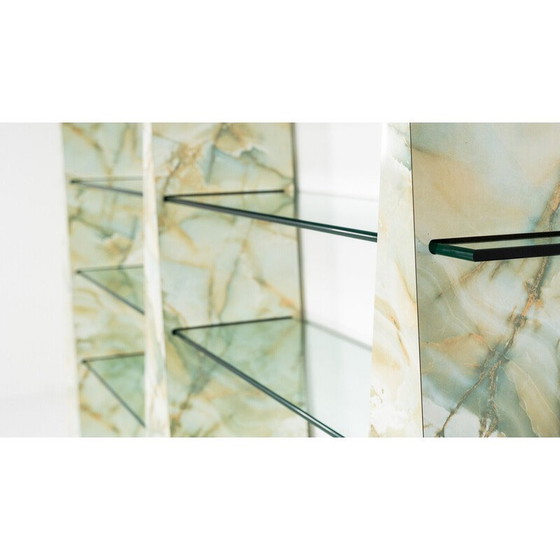 Image 1 of Large vintage stone and glass shelf, 1970