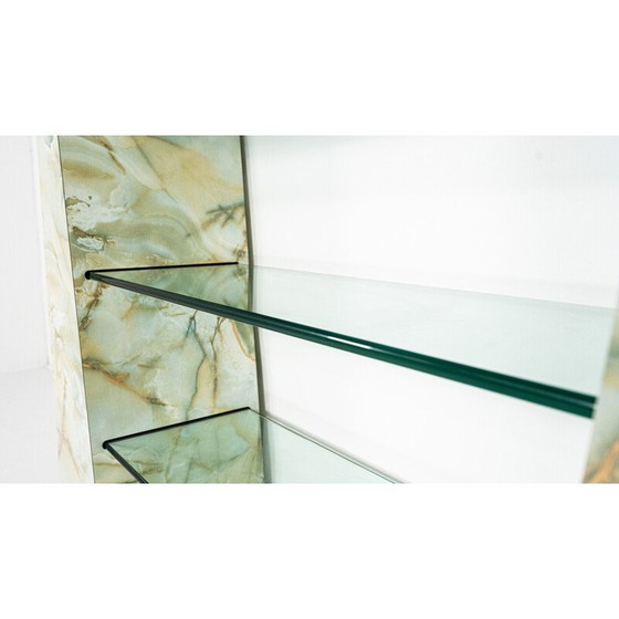 Image 1 of Large vintage stone and glass shelf, 1970