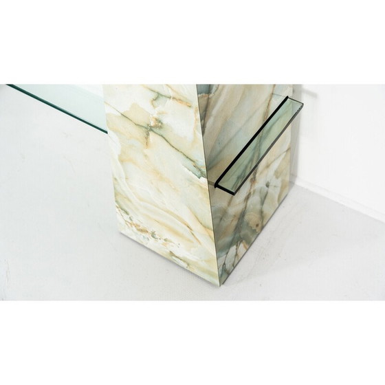 Image 1 of Large vintage stone and glass shelf, 1970