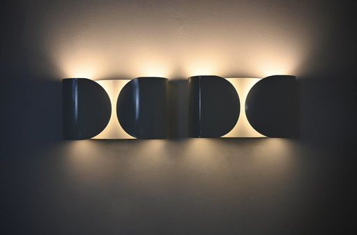 White Foglio Sconces By Tobia & Afra Scarpa For Flos, 1960S, Set Of 2