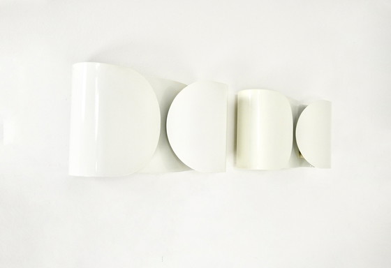 Image 1 of White Foglio Sconces By Tobia & Afra Scarpa For Flos, 1960S, Set Of 2